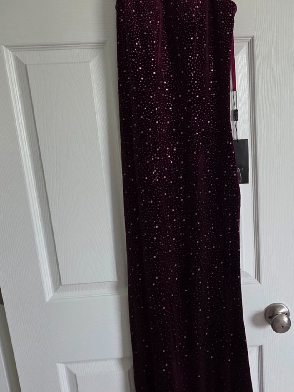 Long Strappy Open-Back La Femme Dress | Size 4 | Wine Color| - Picture 4 of 5
